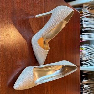 Call It Spring Silver Glitter Heels